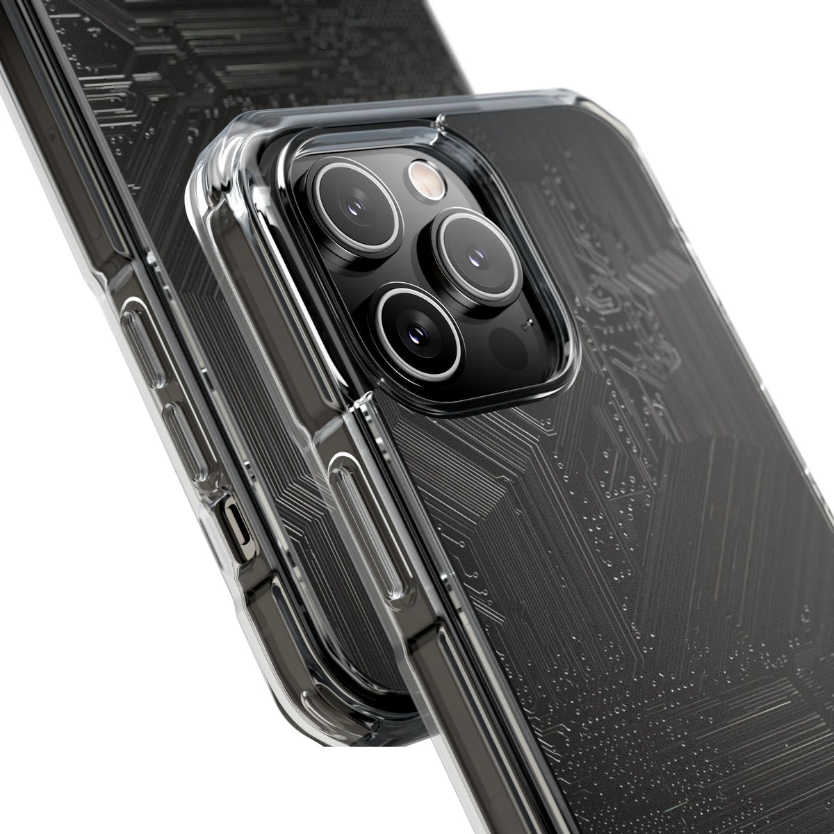 Obsidian Circuitry · Clear Impact Magnetic Phone Case for iPhone ·  Black