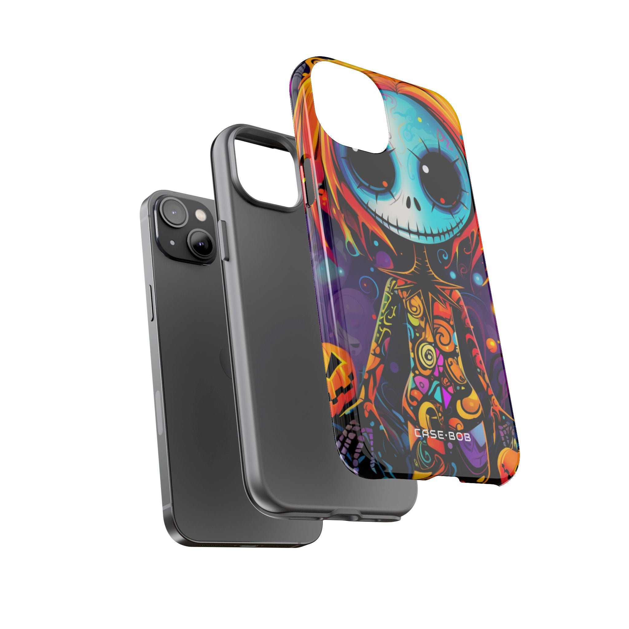 Blue Skull Swirl iPhone 14 Plus Case - Tough - CASE•BOB