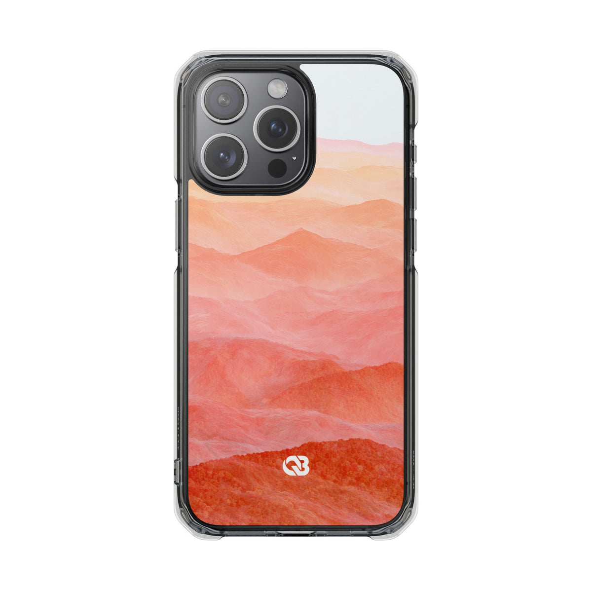 Alpenglow Ridge Vista · Clear Impact Magnetic Phone Case for iPhone · Orange
