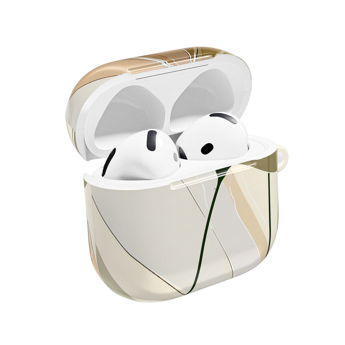 Translucent Petal Contour · Hard Case for AirPods & AirPods Pro · Beige