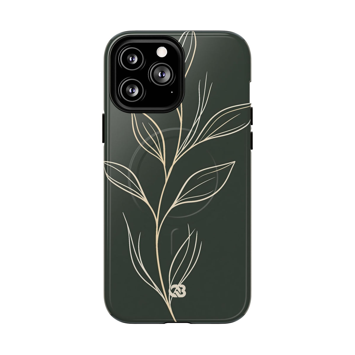 Minimal Botanical Stem · Tough 2.0 Magnetic Phone Case for iPhone · Green