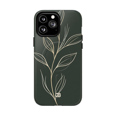 Minimal Botanical Stem · Tough 2.0 Magnetic Phone Case for iPhone · Green