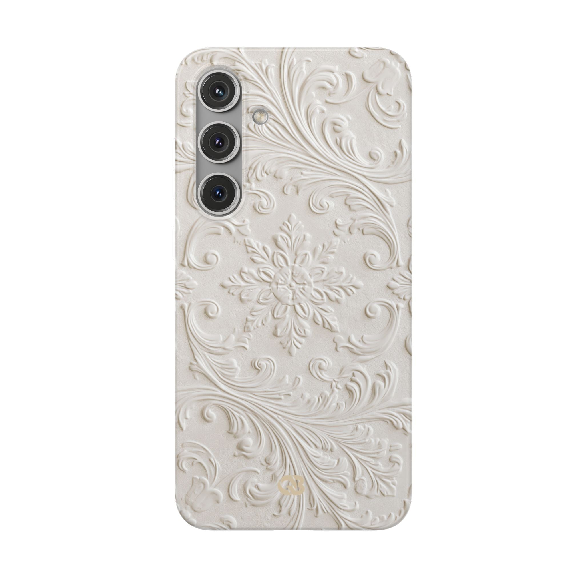 White Lite Phone Case for Samsung - Alabaster Floral Relief
