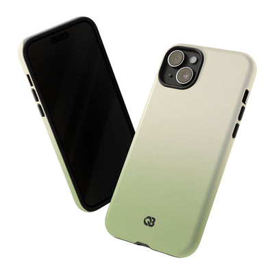 Green Tough Phone Case for iPhone - Bone Sage Fade