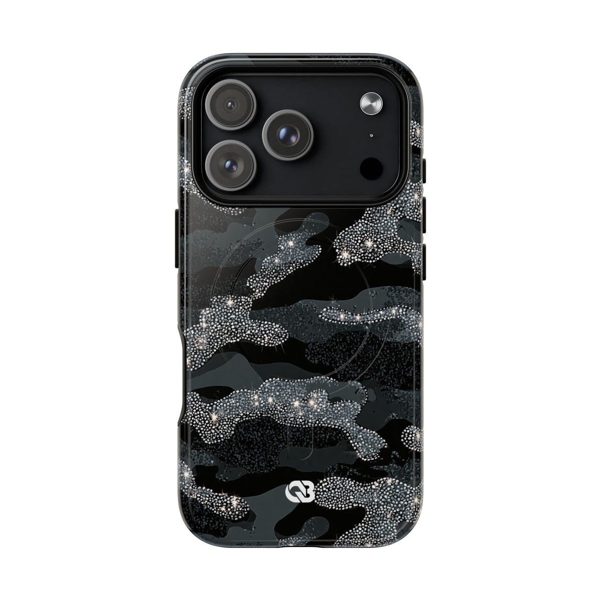 Glitter Shadow Camo · Tough 2.0 Magnetic Phone Case for iPhone · Black