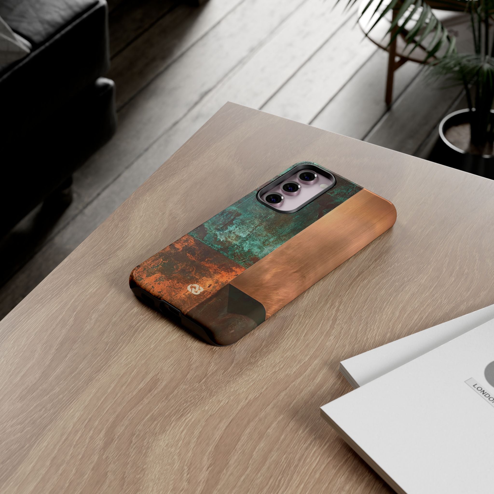 Teal Tough Phone Case for Samsung - Verdigris Copper Slab