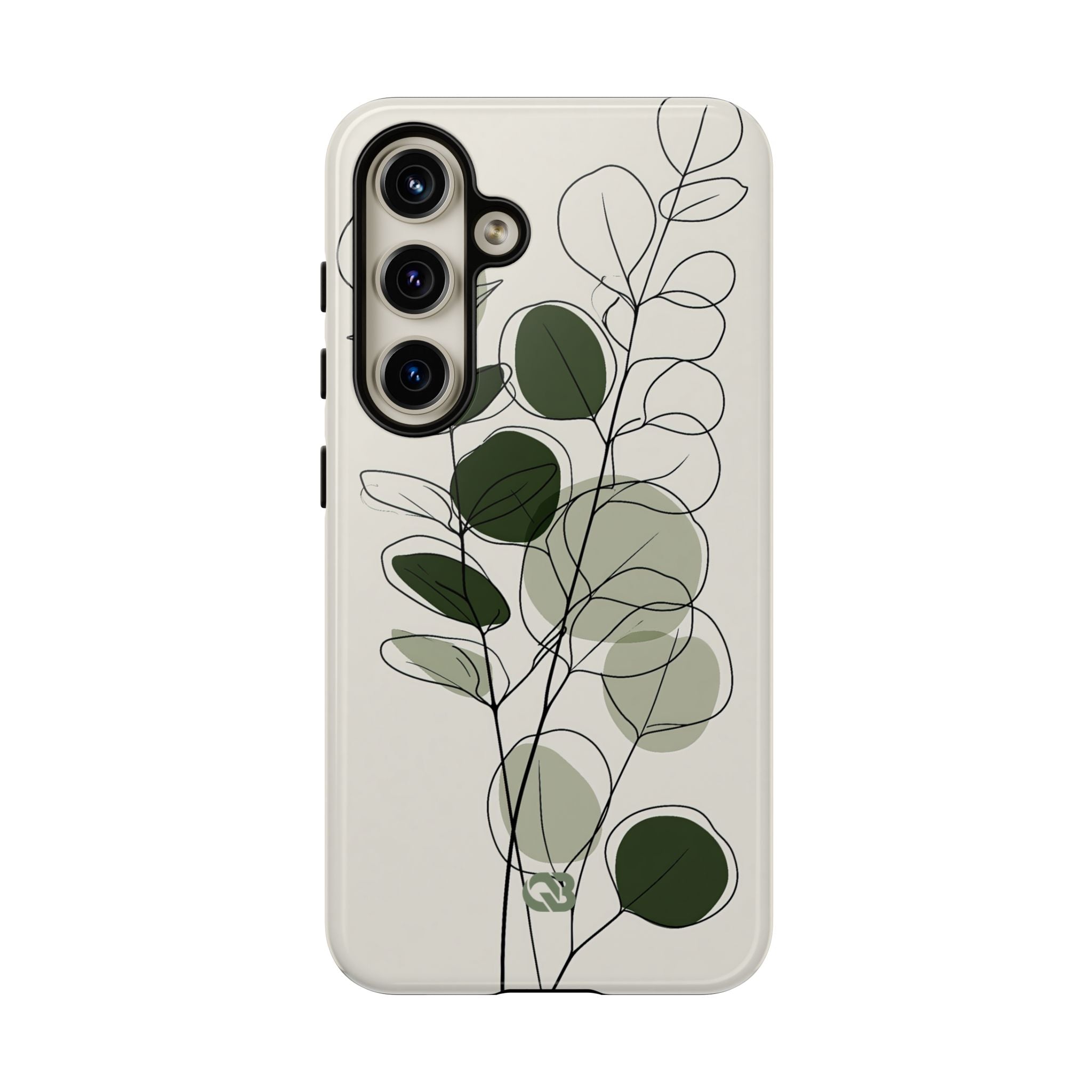Green Tough Phone Case for Samsung - Muted Eucalyptus Sketch