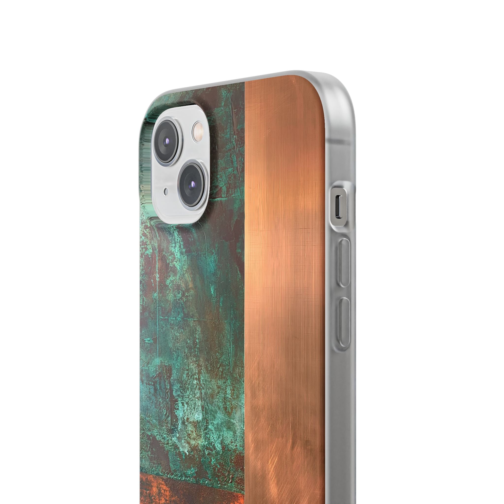 Teal Lite Phone Case for iPhone - Verdigris Copper Slab