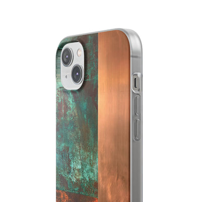 Teal Lite Phone Case for iPhone - Verdigris Copper Slab