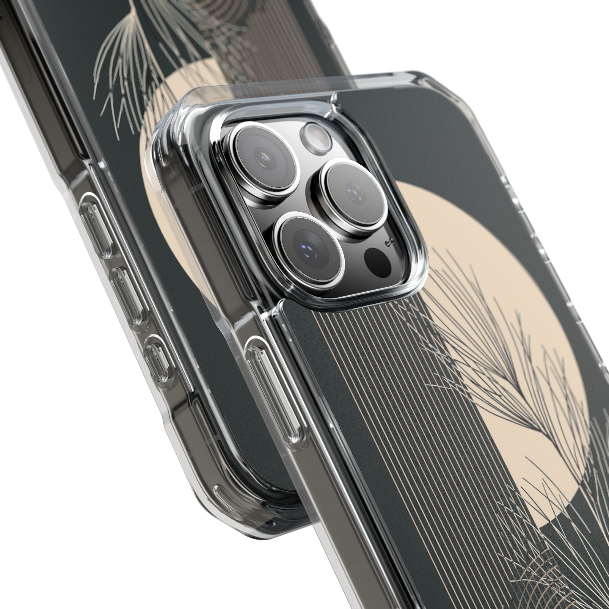 Black Impact MagSafe Phone Case for iPhone - Obsidian Sand Willow