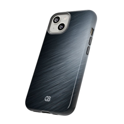 Grey Tough Phone Case for iPhone - Charcoal Brushed Steel