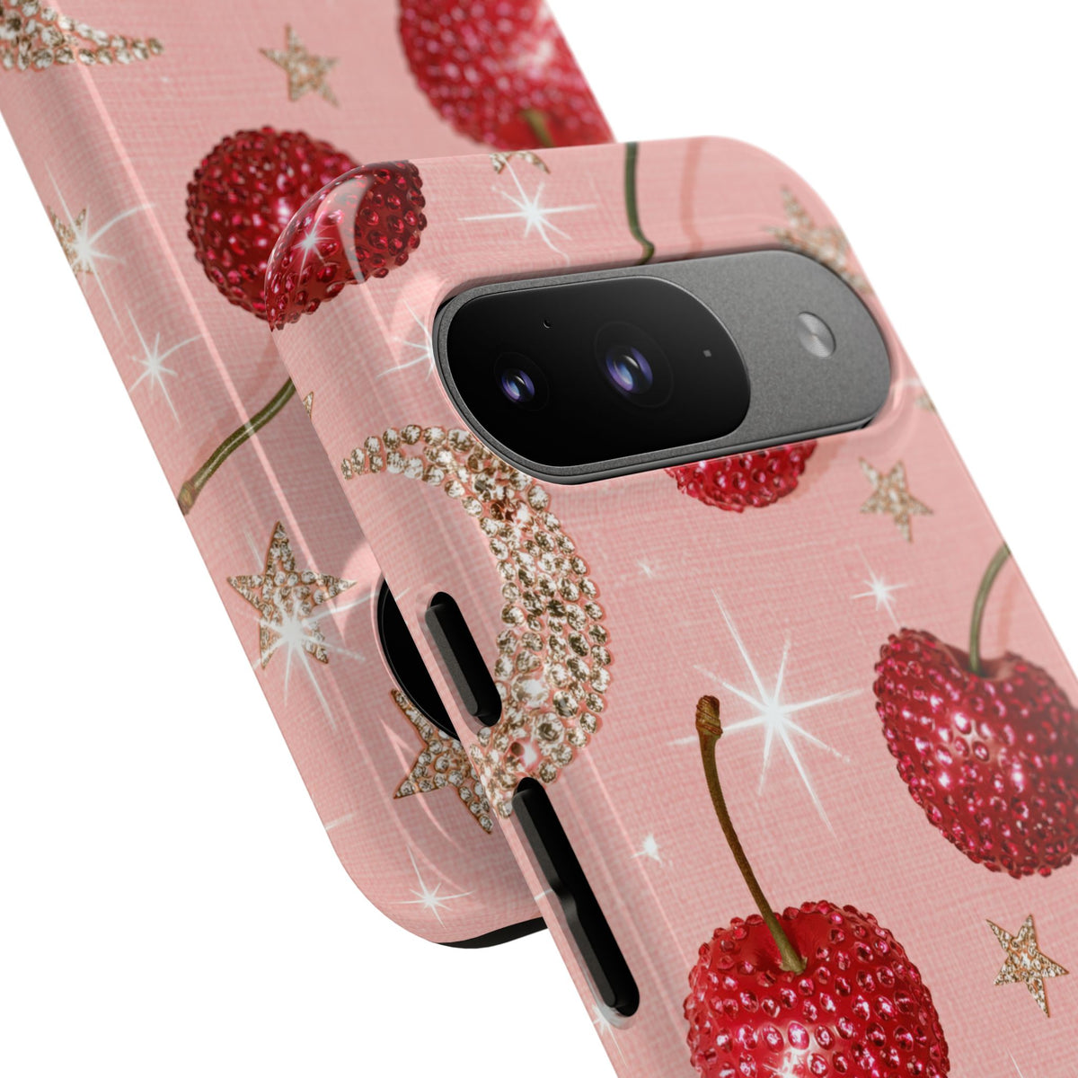 Bedazzled Ruby Cherries · Tough Phone Case for Pixel ·  Pink
