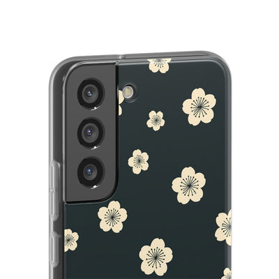 Teal Lite Phone Case for Samsung - Obsidian Cream Petals