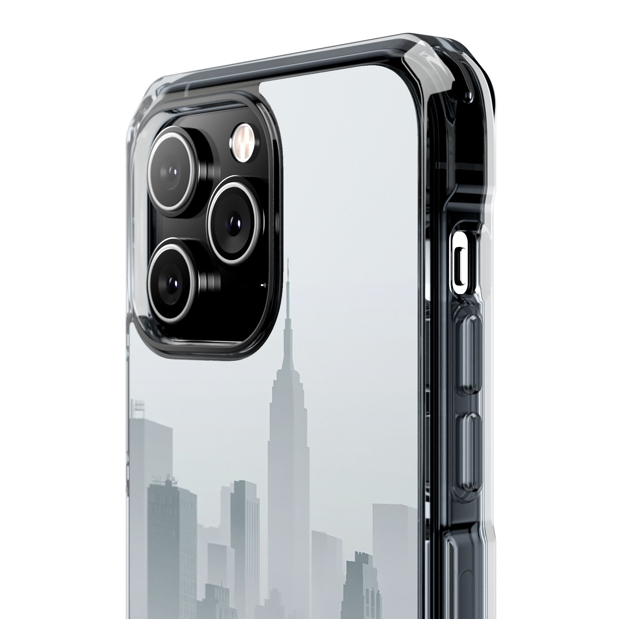 Grey Impact MagSafe Phone Case for iPhone - Steel Mist Skyline