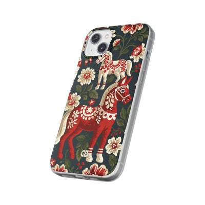 Nordic Dala Meadow · Lite Phone Case for iPhone ·  Red