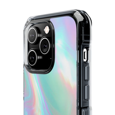 Prismatic Liquid Light · Clear Impact Magnetic Phone Case for iPhone · Teal
