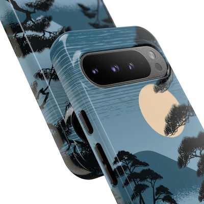 Blue Tough Phone Case for Google Pixel - Midnight Kyoto Pine