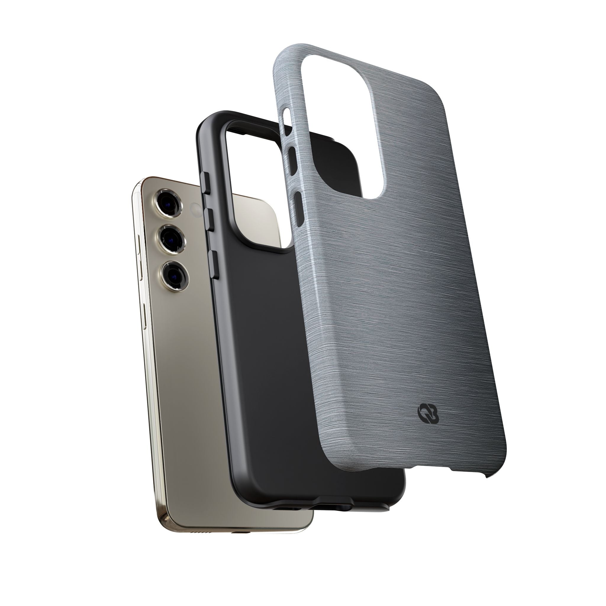 Silver Tough Phone Case for Samsung - Satin Chrome Grain