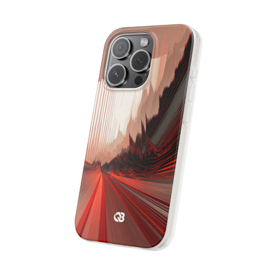 Red Lite Phone Case for iPhone - Crimson Pulse Horizon