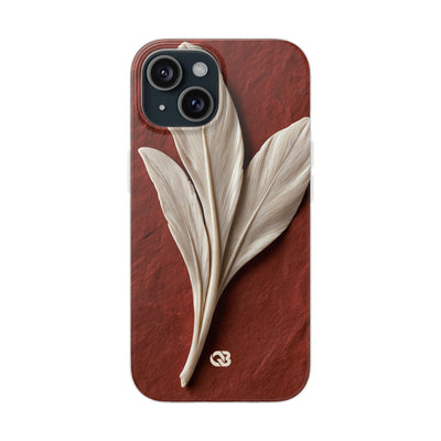 Carved Ivory Plume · Lite Phone Case for iPhone ·  Red