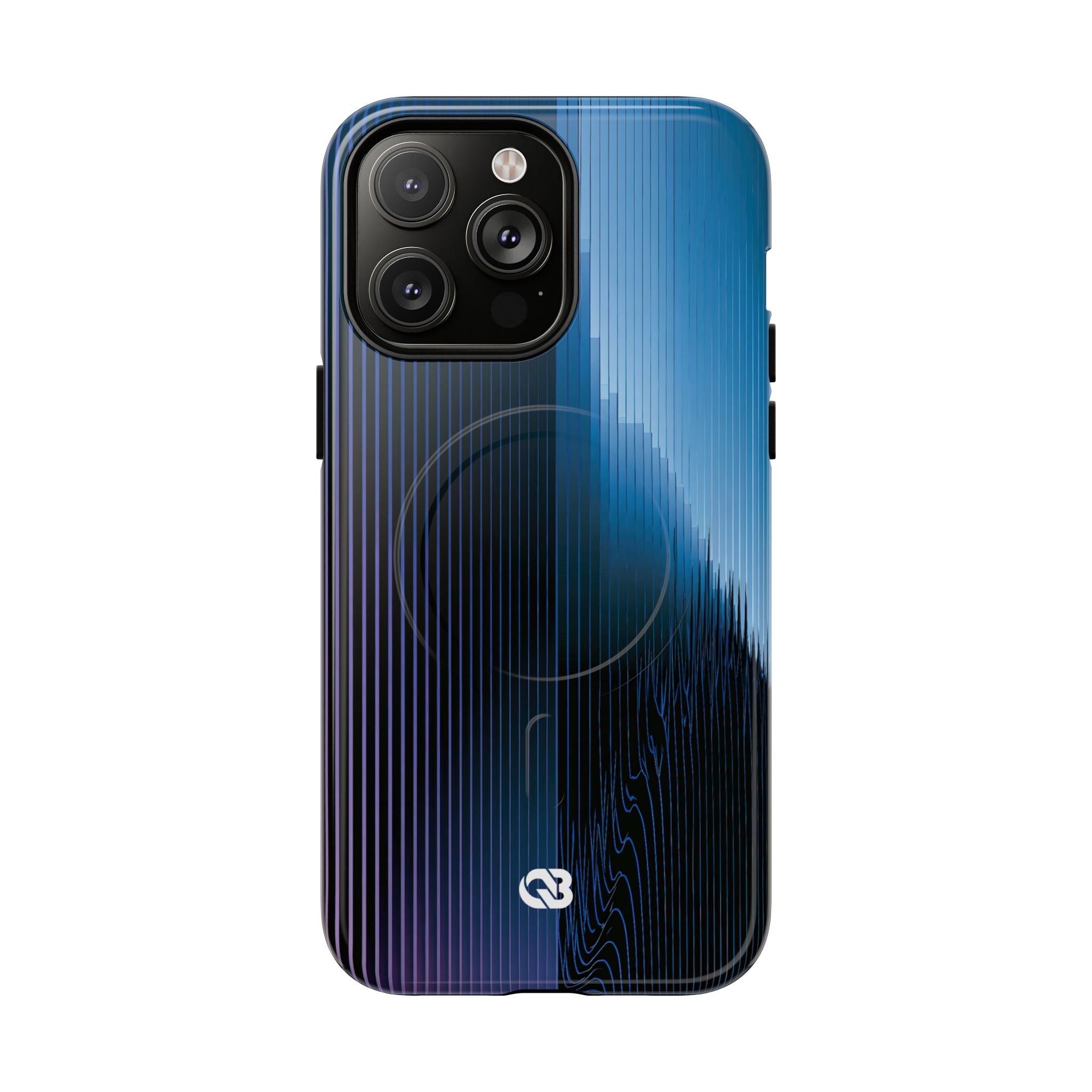 Blue Tough 2.0 Magsafe Phone Case for iPhone - Indigo Distortion Wave