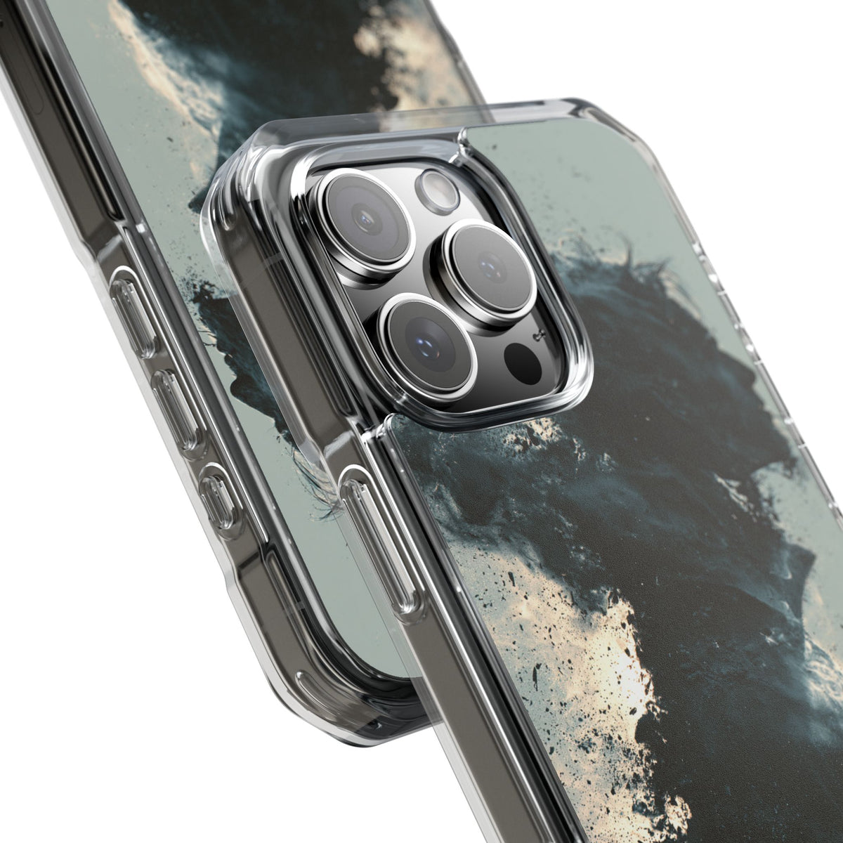 Ashen Dissolution · Clear Impact Magnetic Phone Case for iPhone ·  Black