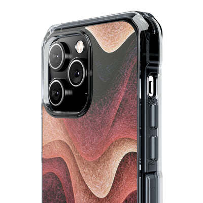 Rose Contour Waves · Clear Impact Magnetic Phone Case for iPhone · Pink