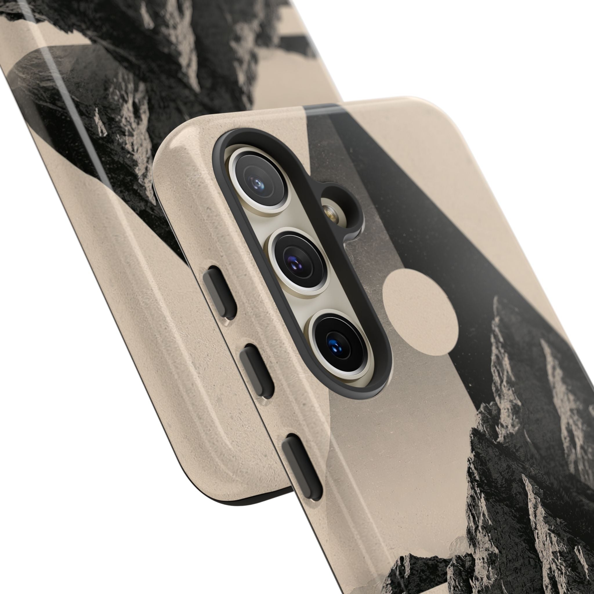 Beige Tough Phone Case for Samsung - Obsidian Summit Parchment