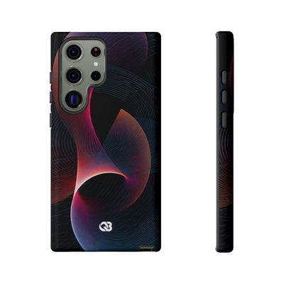 Black Tough Phone Case for Samsung - Cobalt Crimson Flux