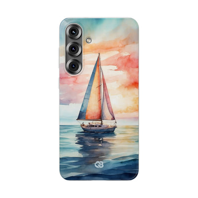 Crimson Horizon Sail · Soft Phone Case for Samsung