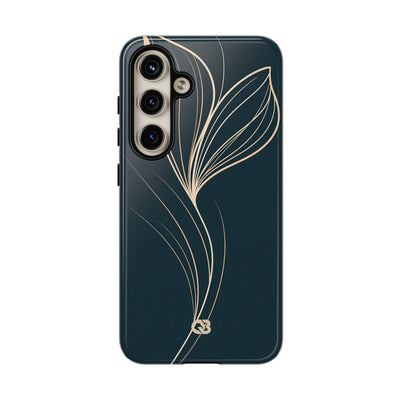 Teal Tough Phone Case for Samsung - Sandstone Silk Flora