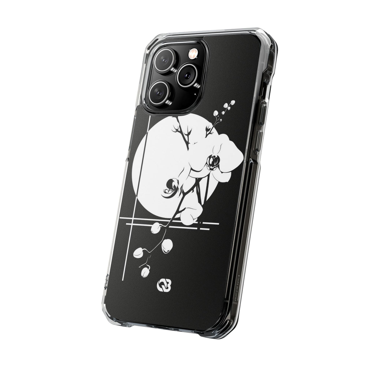 Nocturne Orchid Bloom · Clear Impact Magnetic Phone Case for iPhone ·  Black