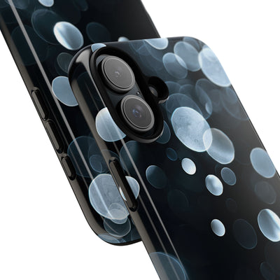 Black Tough Phone Case for iPhone - Silver Orbit Glow