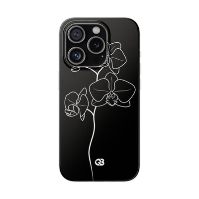 Black Lite Phone Case for iPhone - Noir Alabaster Orchid