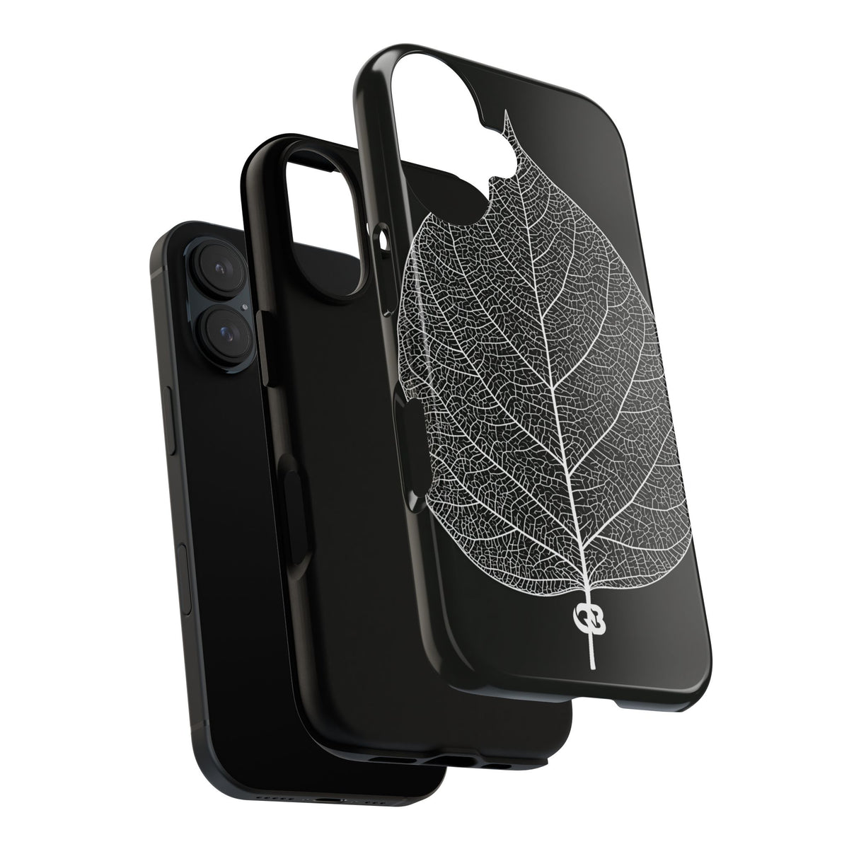 Monochrome Leaf Skeleton · Tough Phone Case for iPhone · Black