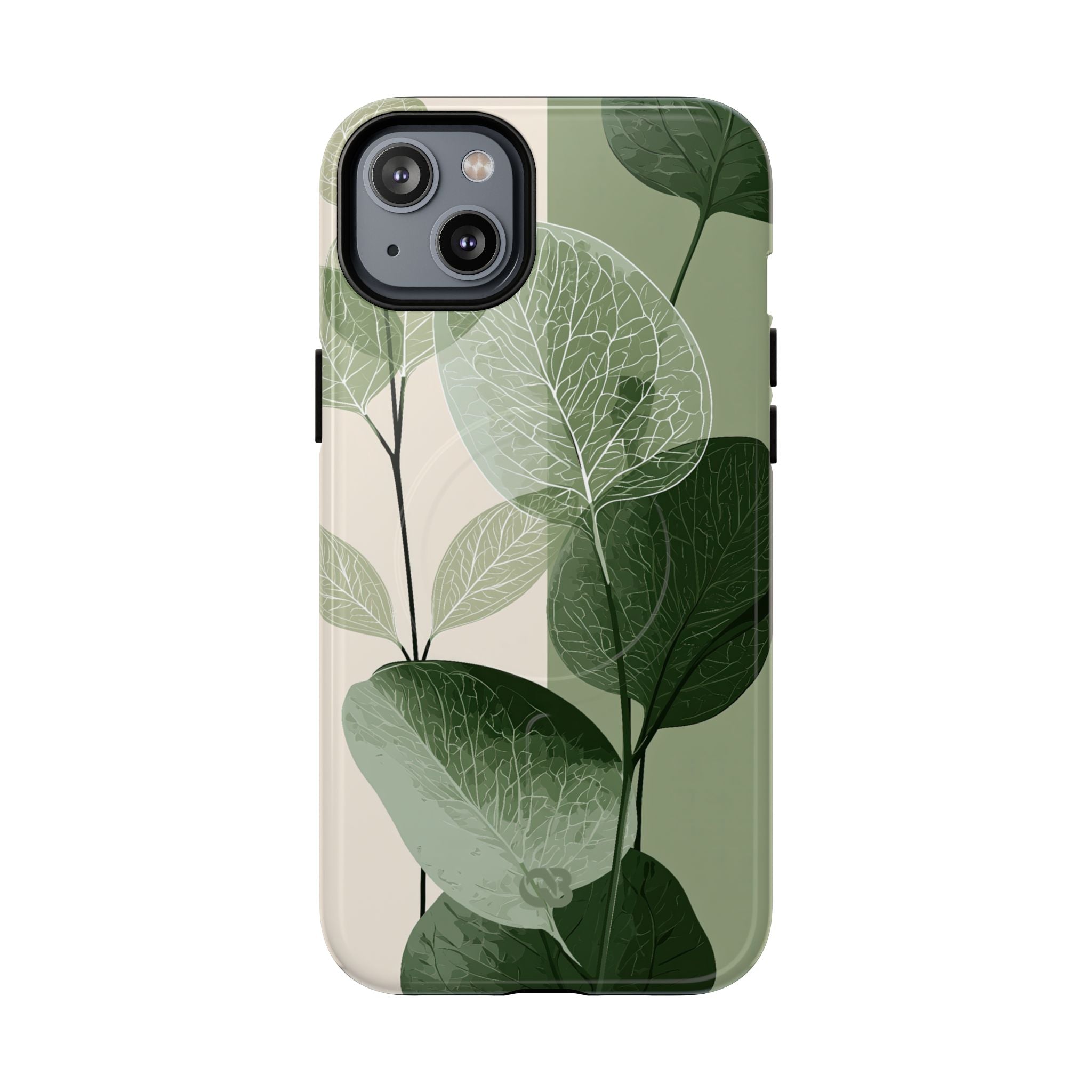 Green Tough 2.0 Magsafe Phone Case for iPhone - Sage Leaf Skeletals