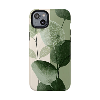 Green Tough 2.0 Magsafe Phone Case for iPhone - Sage Leaf Skeletals