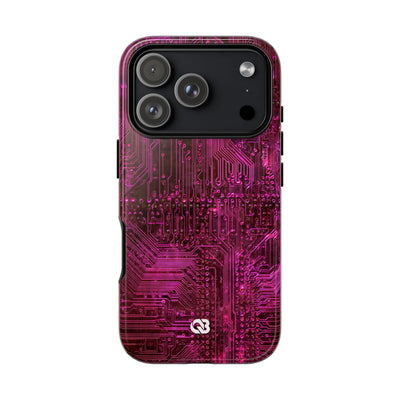 Magenta Circuit Trace · Tough Phone Case for iPhone · Pink