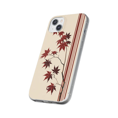 Red Lite Phone Case for iPhone - Crimson Momiji Stripe