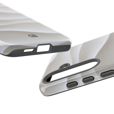 White Tough Phone Case for Samsung - Arctic Flow Ridges