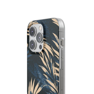 Blue Lite Phone Case for iPhone - Midnight Indigo Palm