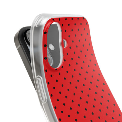 Crimson Dot Matrix iPhone 16 Case - Soft