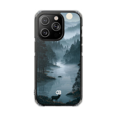 Silent Nordic Fjord · Clear Impact Magnetic Phone Case for iPhone · Blue