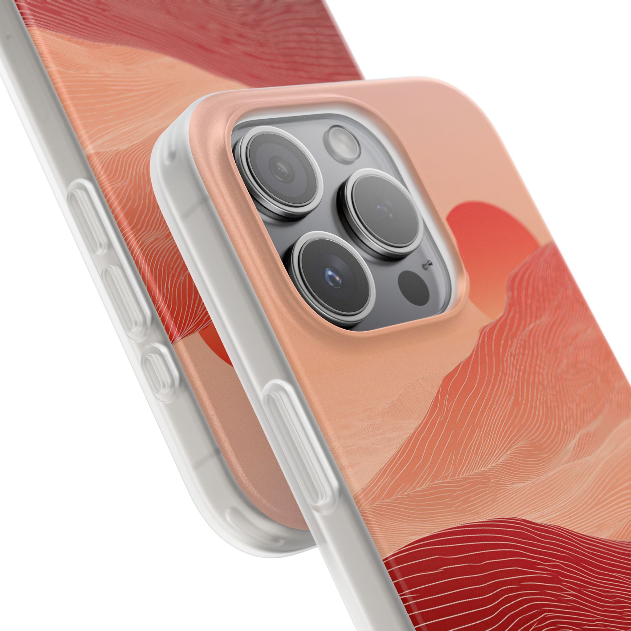 Red Lite Phone Case for iPhone - Crimson Ridge Lines