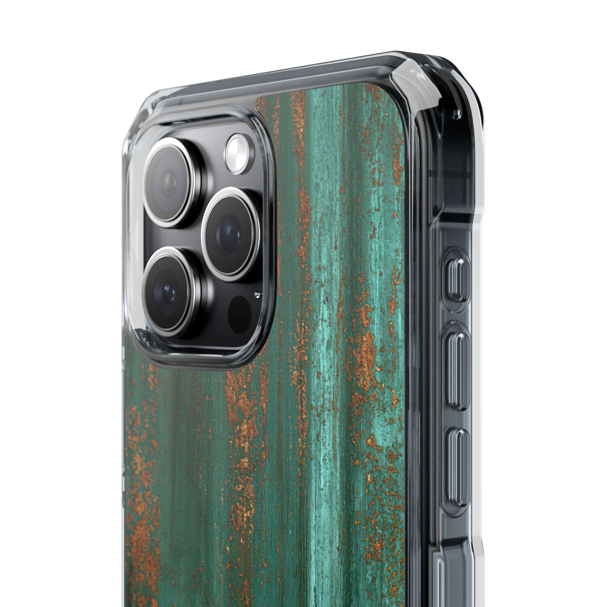 Teal Impact MagSafe Phone Case for iPhone - Verdigris Copper Siding