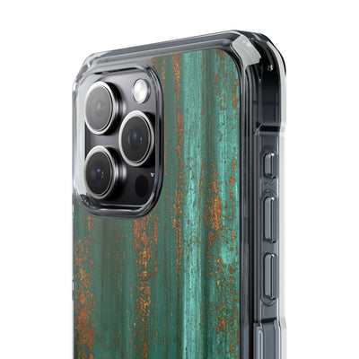 Teal Impact MagSafe Phone Case for iPhone - Verdigris Copper Siding