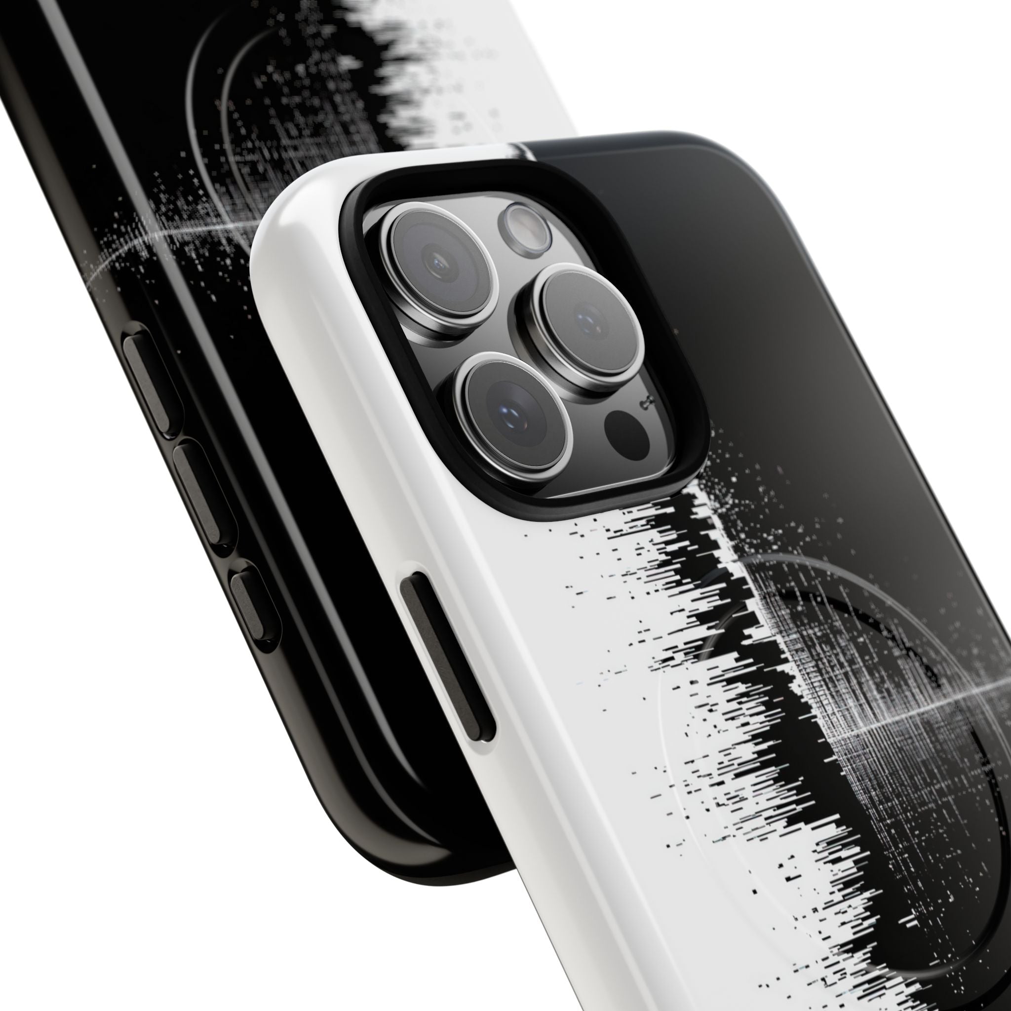 Black Tough 2.0 Magsafe Phone Case for iPhone - Static Signal Split