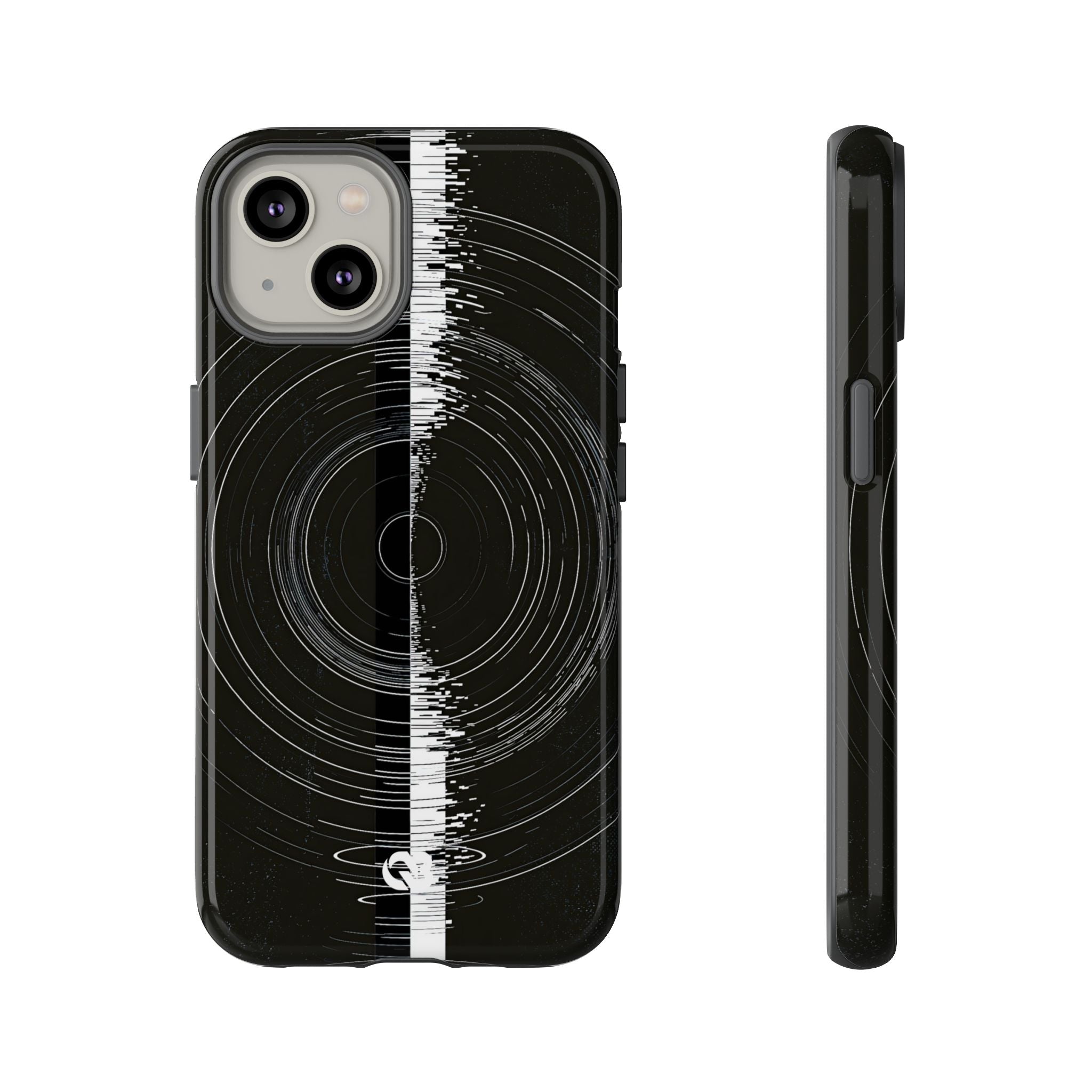 Black Tough Phone Case for iPhone - Obsidian Orbital Signal