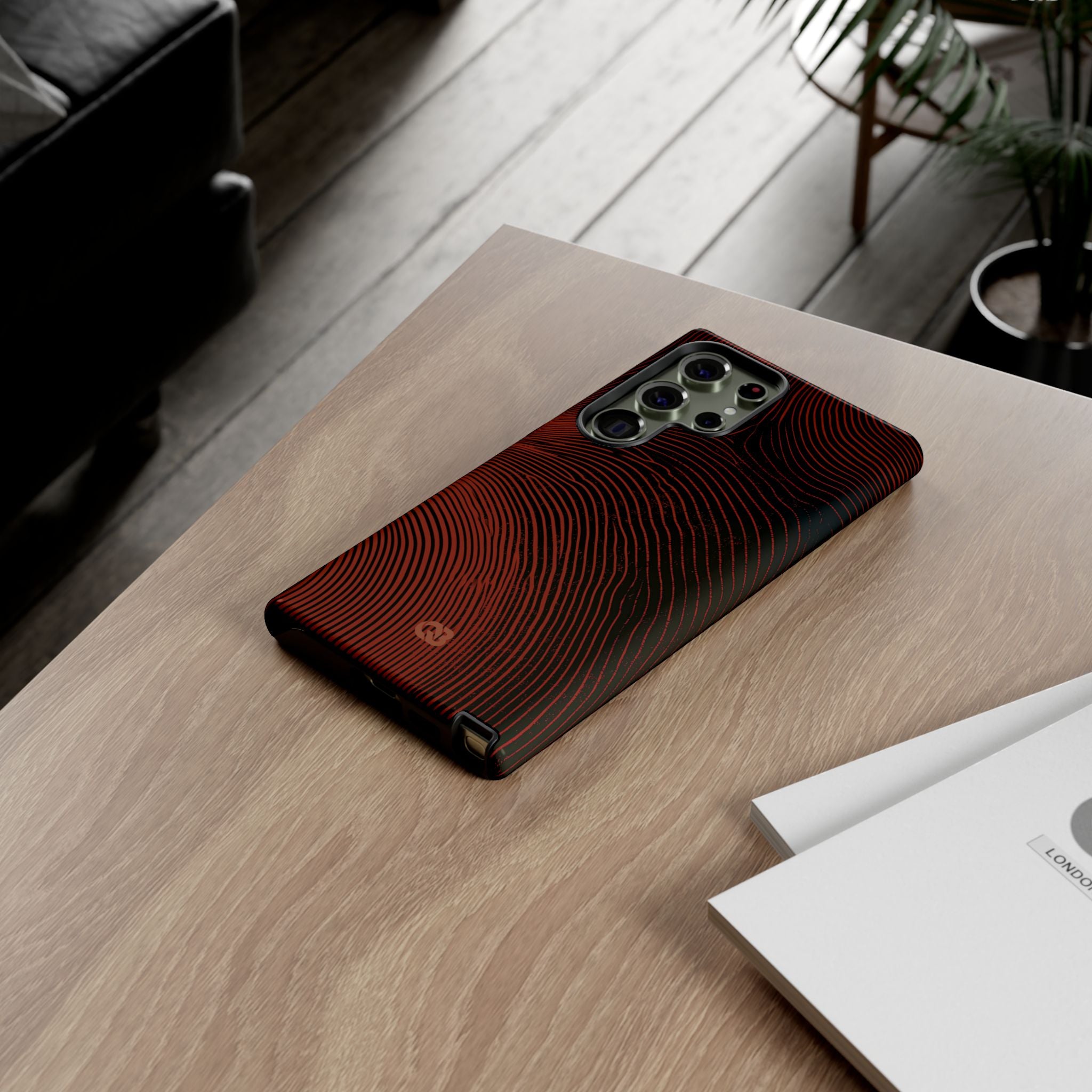 Red Tough Phone Case for Samsung - Terracotta Nerve Map