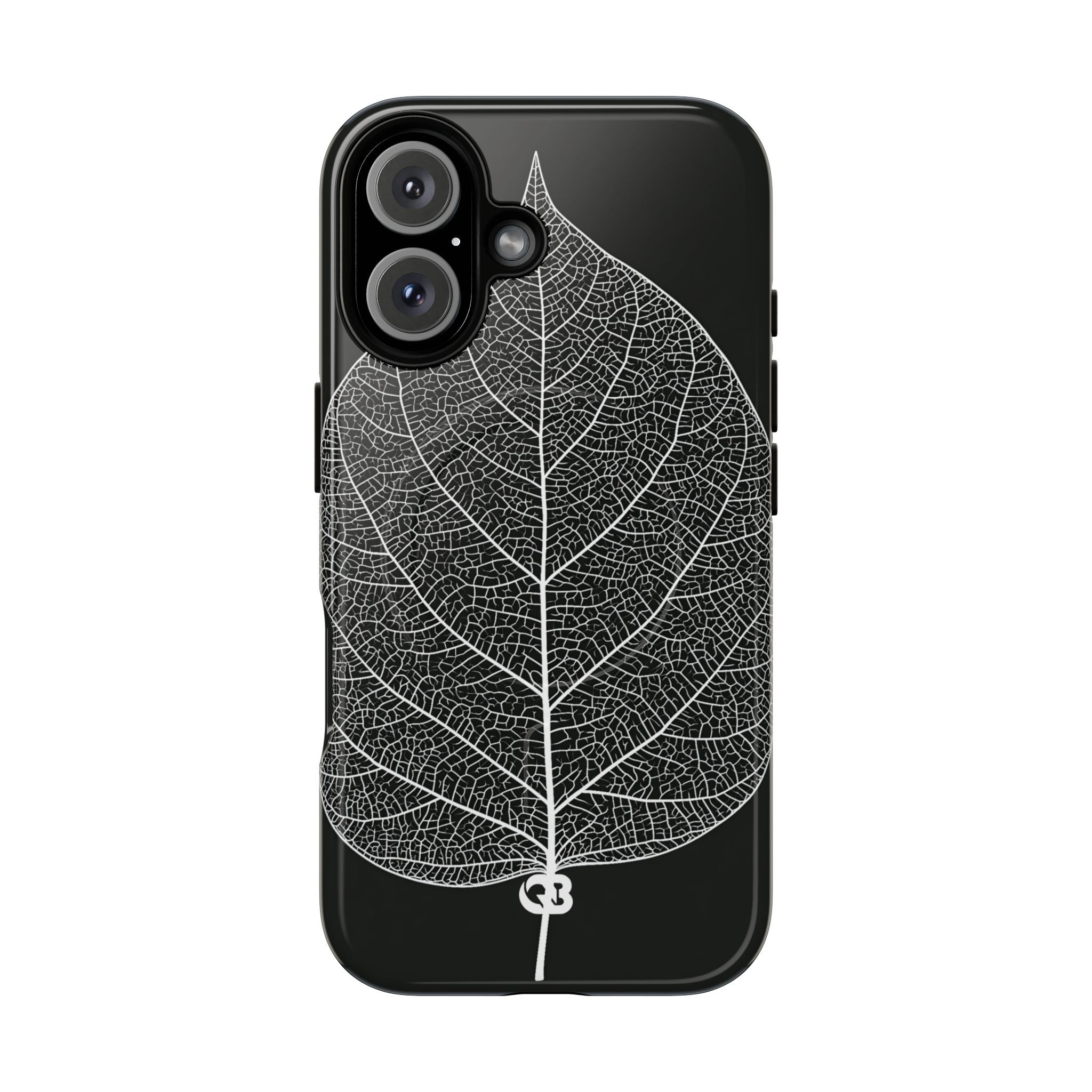 Black Tough 2.0 Magsafe Phone Case for iPhone - Bleached Leaf Lattice